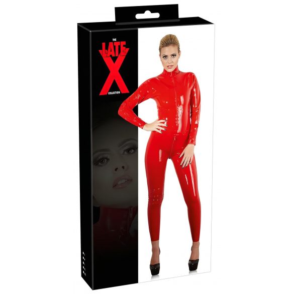 LATEX - Long-Sleeve Women's Catsuit (Red)