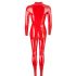 Combinaison femme manches longues en latex (rouge)