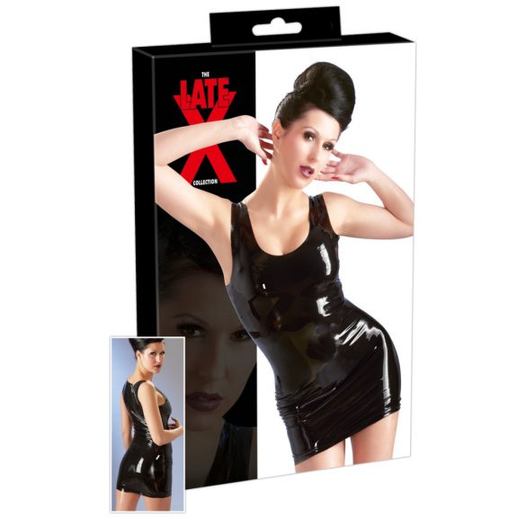 Rochie mini fără mâneci din latex (negru)  - S