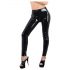 Sort latexleggings med lynlås - XL