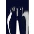 Sort latexleggings med lynlås - XL