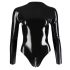 LATEX - Langärmeliger Damen-Body (Schwarz)