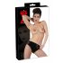 LATEX - dames slip met ingebouwde dildo (zwart)