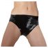 Latex Women's Underwear with Internal Dildo (Black)  - M