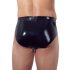 LATEX - vīriešu apakšbikses ar iekšējo konisko anālo dildo (melns)