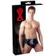 Latex Men's Briefs with Internal Tapered Anal Dildo (Black)  - L