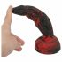 OgazR Höllendong - Saugnapf gerippten Dildo - 20 cm (schwarz-rot)