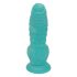 OgazR Sea Serpent - drážkované dildo so svorkou - 17 cm (modro-biele)