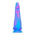 Inkipus - siliconen dildo met ballen - 18cm (blauw-roze)