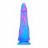 Polipo Tentacolare - Dildo in silicone con ventosa e testicoli - 18cm (blu-rosa)