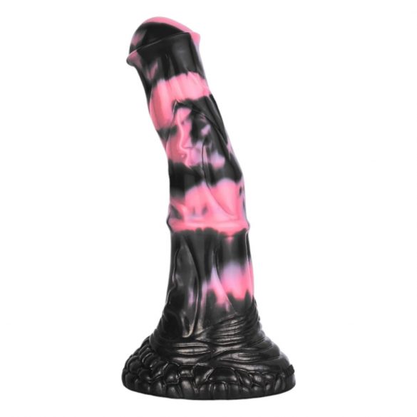 Bad Horse - silikonski dildo za konjske alate - 18cm (crno-roza)