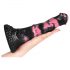 Bad Horse - Silicone Horse Harness Dildo - 18cm (Black-Pink)