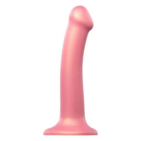 Strap-on-me Metallic Shine M - ādai draudzīgs dildo (metāla rozā)