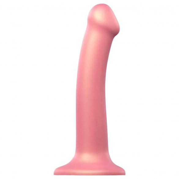 Strap-on-me Metallic Shine M - hudvänlig dildo (metallisk rosa)