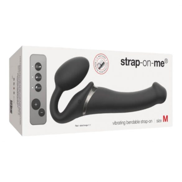 Strap-on-me M - keskmine kinnitusega vibraator - must