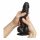 Strap-on-me L - tweelaagse, voetige, levensechte dildo (zwart)