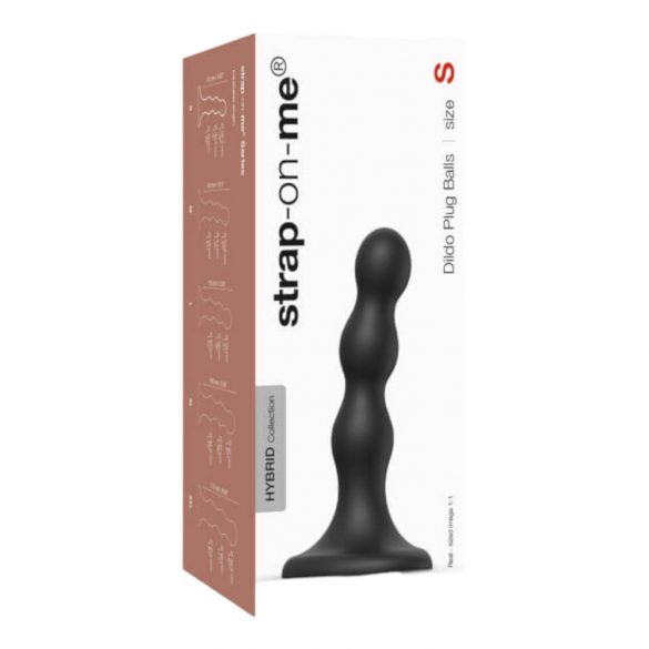 Dildo cu ventuză și bile - Strap-on-me Balls S (negru)