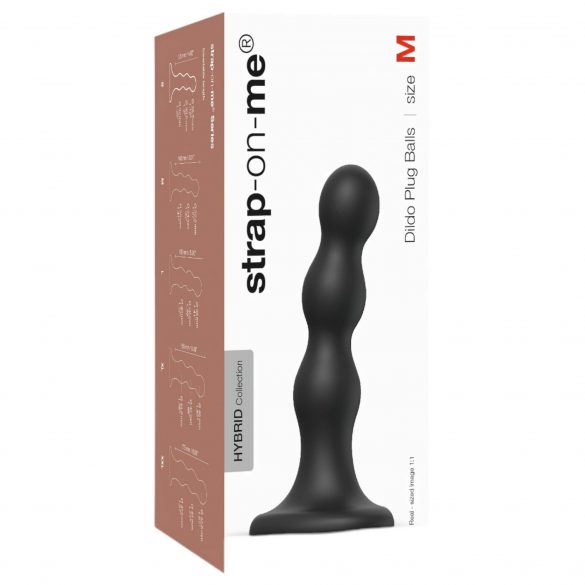 Dildo con Base a Ventosa e Sfere Strap-on-me M - Nero