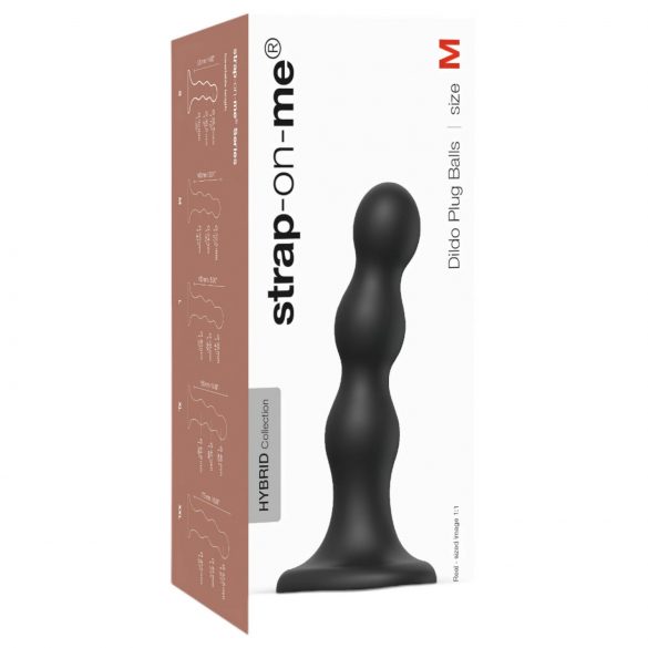 Strap-on-me Balls M - Spherical Base Dildo (Black)