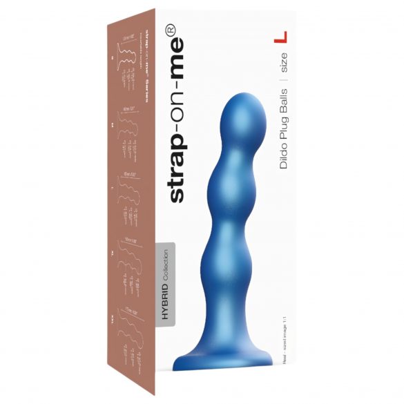 Strap-on-me Balls L - bumbiņas, ar pamatni dildo (zils)