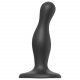 Strap-on-me Curvy Small - Wavy, Suction Cup Dildo (Black)