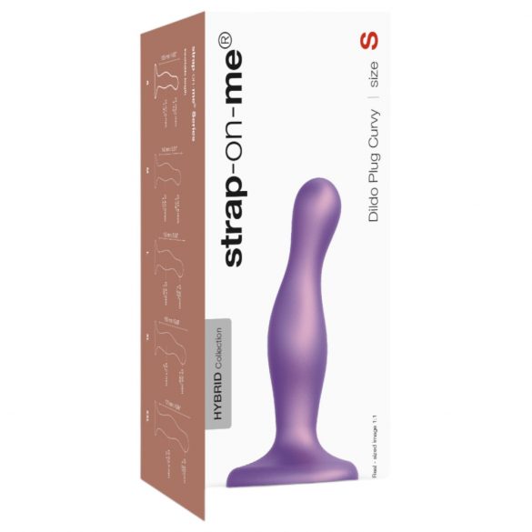 Dildo cu ventuză curbată Strap-on-me S (mov)