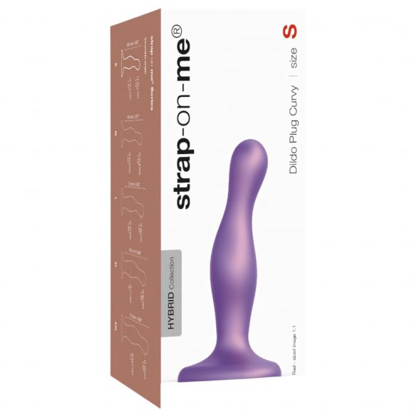 Strap-on-me Curvy S - zvlnené dildo s nožičkami (fialové)