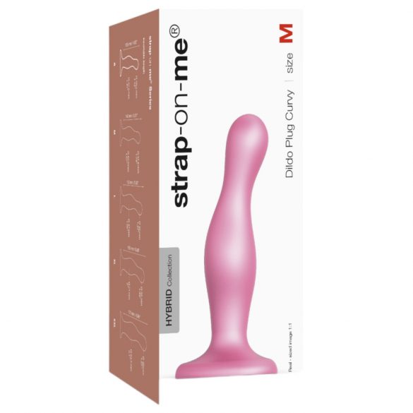 Strap-on-me Curvy M - gewellter, Sockeldildo (Pink)