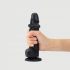 Strap-on-me M - dubbele laag, realistische dildo met voeten (zwart)