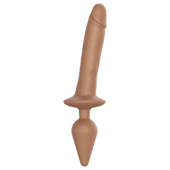 Strap-on-me Swith Realistic XXL - silikónové dildo 2v1 (tmavé prírodné)