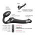 Strap-on-me S - vibrator cu fixare și pulsuri de aer - mic (negru)