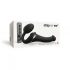 Strap-on-me S - vibrator cu fixare și pulsuri de aer - mic (negru)