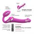 Strap-on-me S - vibrator brez naramnic, z možnostjo pripenjanja, z zračnimi valovi - majhen (roza)