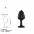 Dorcel Geisha Diamond Plug M - White Stone Anal Dildo (Black)