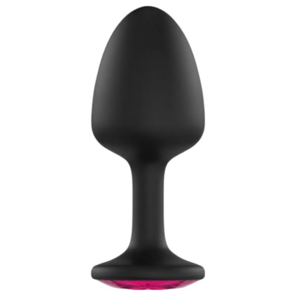 Dorcel Geisha Plug Ruby L - pink jeweled anal plug (black)