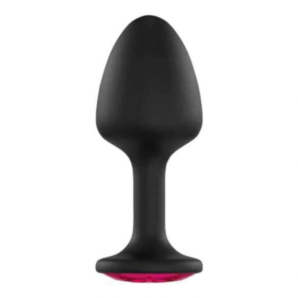 Μαύρο Δονητής Anus με Ροζ Διαμάντι - Μεγάλο Ruby Dorcel Geisha Plug