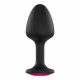 Dorcel Geisha Plug Ruby XL - różowe dildo analne z kamieniem (czarne)