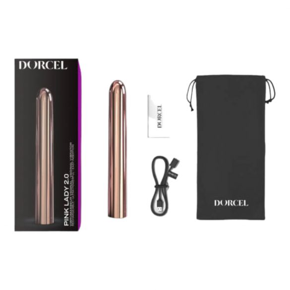 Dorcel Pink Lady 2.0 - vibrator în formă de baston cu acumulator (aur roz)