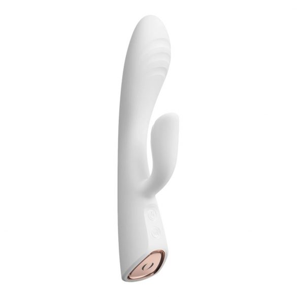 Dorcel Flexi Rabbit - nabíjací, vyhrievací vibrátor s ramenom na klitoris (biely)