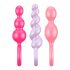 Set di plug anali in silicone colorati Satisfyer Booty Call (3 pezzi)