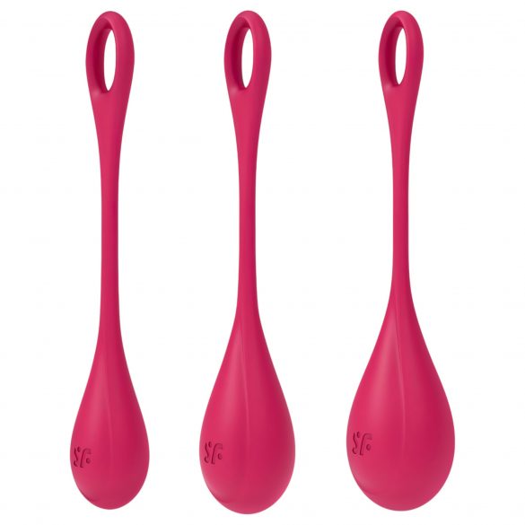 Satisfyer Yoni Power 1 - Boules de Geisha - Rouge (Ensemble de 3 pièces)