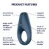 Anello Vibrante Satisfyer Rocket Ring - Impermeabile per Pene (Blu)