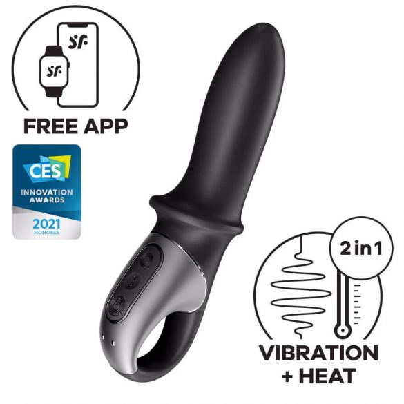 Satisfyer Hot Passion - vibrator anal cu încălzire inteligent (negru)