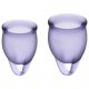 Satisfyer Feel Confident - Menstrual Cup Set (Purple) - 2 Pieces