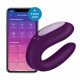 Satisfyer Double Joy - vibromasseur couple intelligent, rechargeable, étanche (violet)