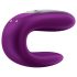 Satisfyer Double Fun - smart, waterproof, remote control couples vibrator (purple)