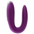 Satisfyer Double Fun - gudrais, ūdensizturīgs, radios pāru vibrators (violets)