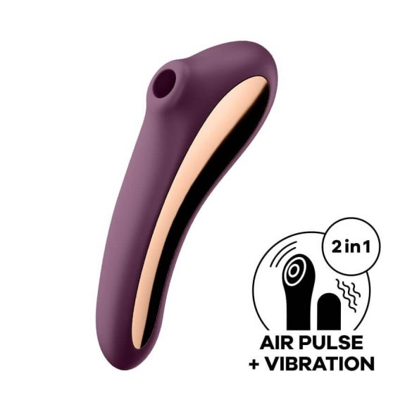Satisfyer Dual Kiss - 2in1, akumulatora vaginālais un klitora vibrators (violets)