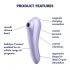 Satisfyer Dual Pleasure - έξυπνος δονητής διπλής λειτουργίας με κύματα αέρα (μοβ)