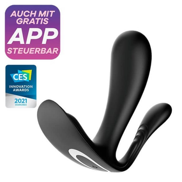 Satisfyer Top Secret Plus - intelligenter Dreizweig-Vibrator (schwarz)